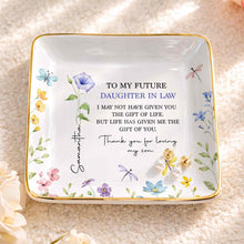 Load image into Gallery viewer, Personalized Square Ceramic Jewelry Dish Gift for Future Daughter-in-Law
