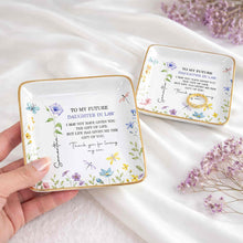 Load image into Gallery viewer, Personalized Square Ceramic Jewelry Dish Gift for Future Daughter-in-Law
