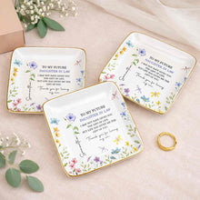 Load image into Gallery viewer, Personalized Square Ceramic Jewelry Dish Gift for Future Daughter-in-Law
