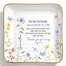 Load image into Gallery viewer, Personalized Square Ceramic Jewelry Dish Gift for Future Daughter-in-Law

