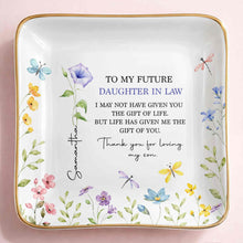 Load image into Gallery viewer, Personalized Square Ceramic Jewelry Dish Gift for Future Daughter-in-Law
