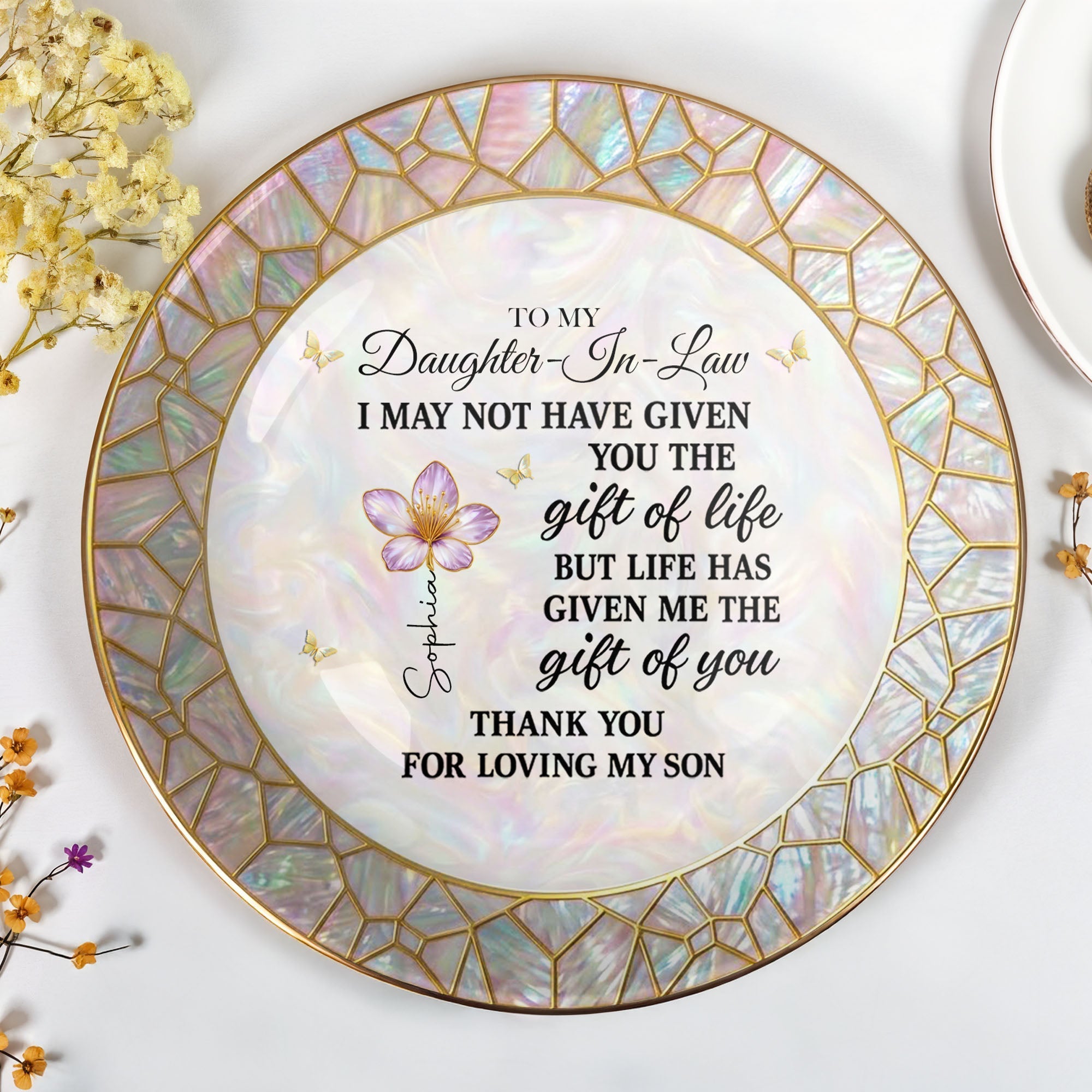 Personalized Jewelry Dish Custom Message for Daughter-in-Law Gift