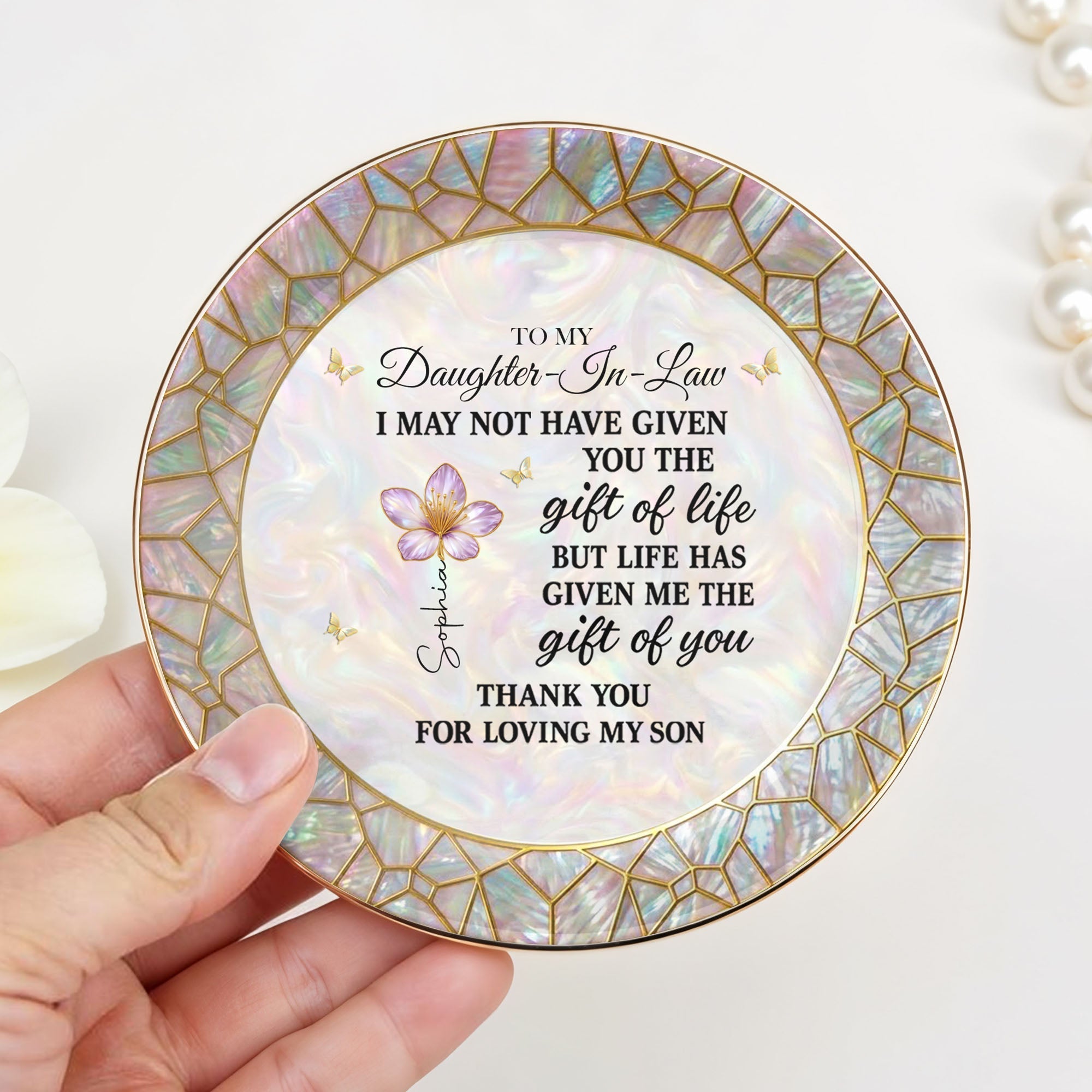 Personalized Jewelry Dish Custom Message for Daughter-in-Law Gift