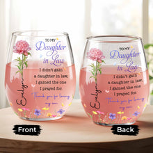 Load image into Gallery viewer, Personalized Stemless Wine Glass Custom Gift for Daughter-in-Law
