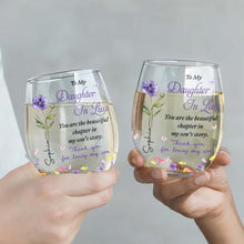 Load image into Gallery viewer, Personalized Stemless Wine Glass Custom Name Gift for Daughter-in-Law
