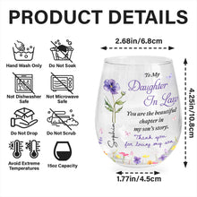 Load image into Gallery viewer, Personalized Stemless Wine Glass Custom Name Gift for Daughter-in-Law
