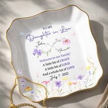 Load image into Gallery viewer, Personalized Lace Square Jewelry Dish Custom Name Gift for Daughter-in-Law

