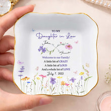 Load image into Gallery viewer, Personalized Lace Square Jewelry Dish Custom Name Gift for Daughter-in-Law
