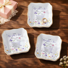 Load image into Gallery viewer, Personalized Lace Square Jewelry Dish Custom Name Gift for Daughter-in-Law
