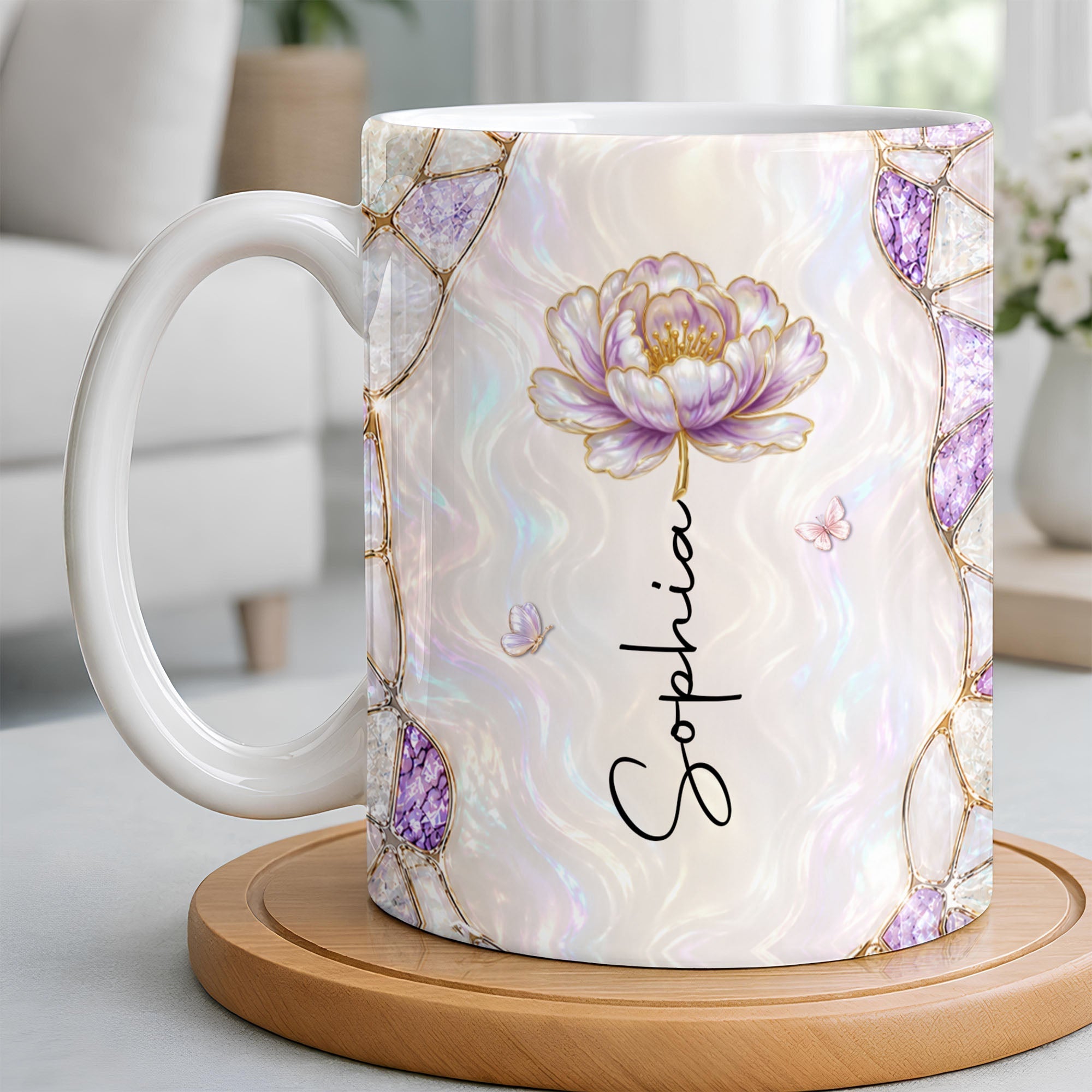 Personalized Coffee Mug Birth Month Flower Gift for Daughter-in-Law