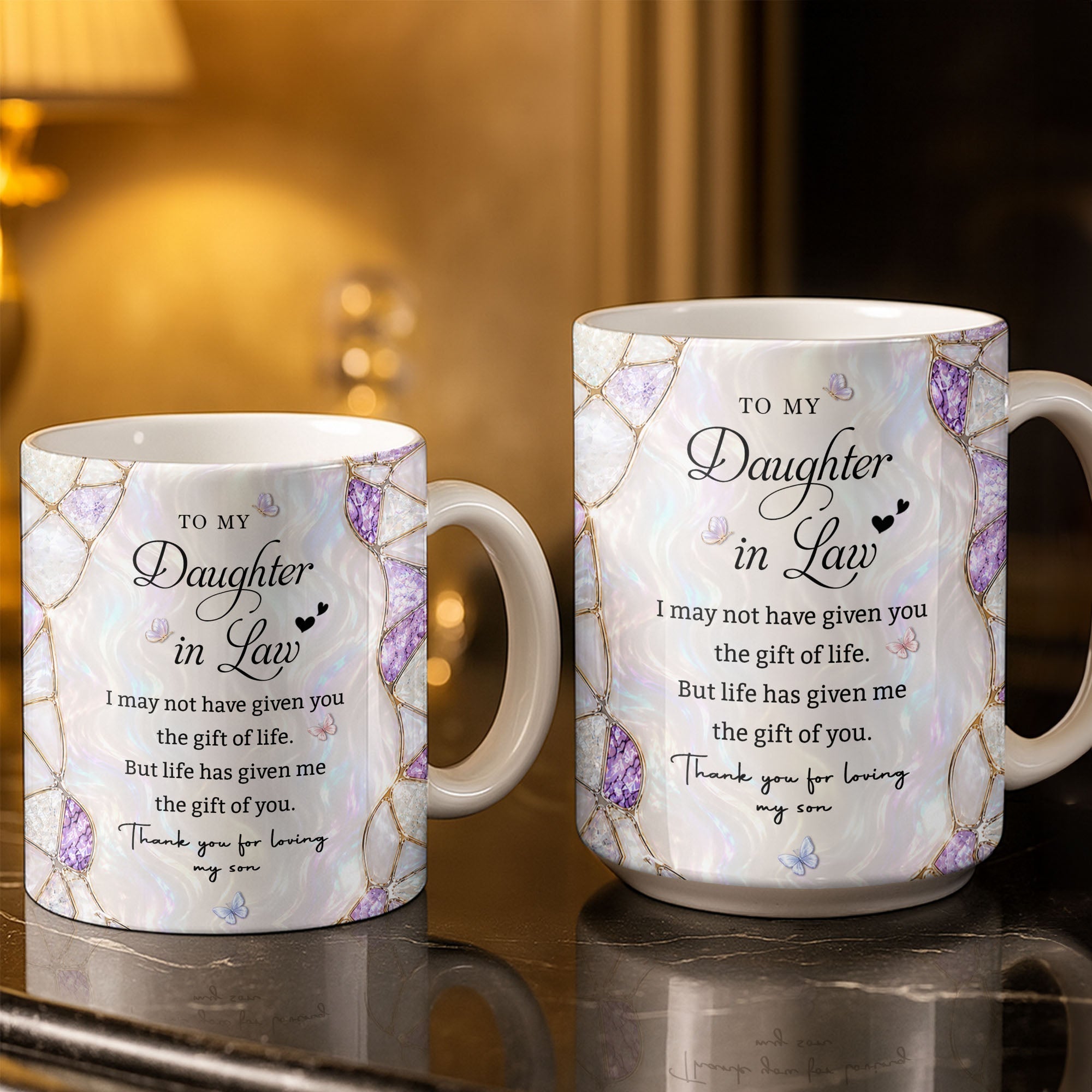 Personalized Coffee Mug Birth Month Flower Gift for Daughter-in-Law