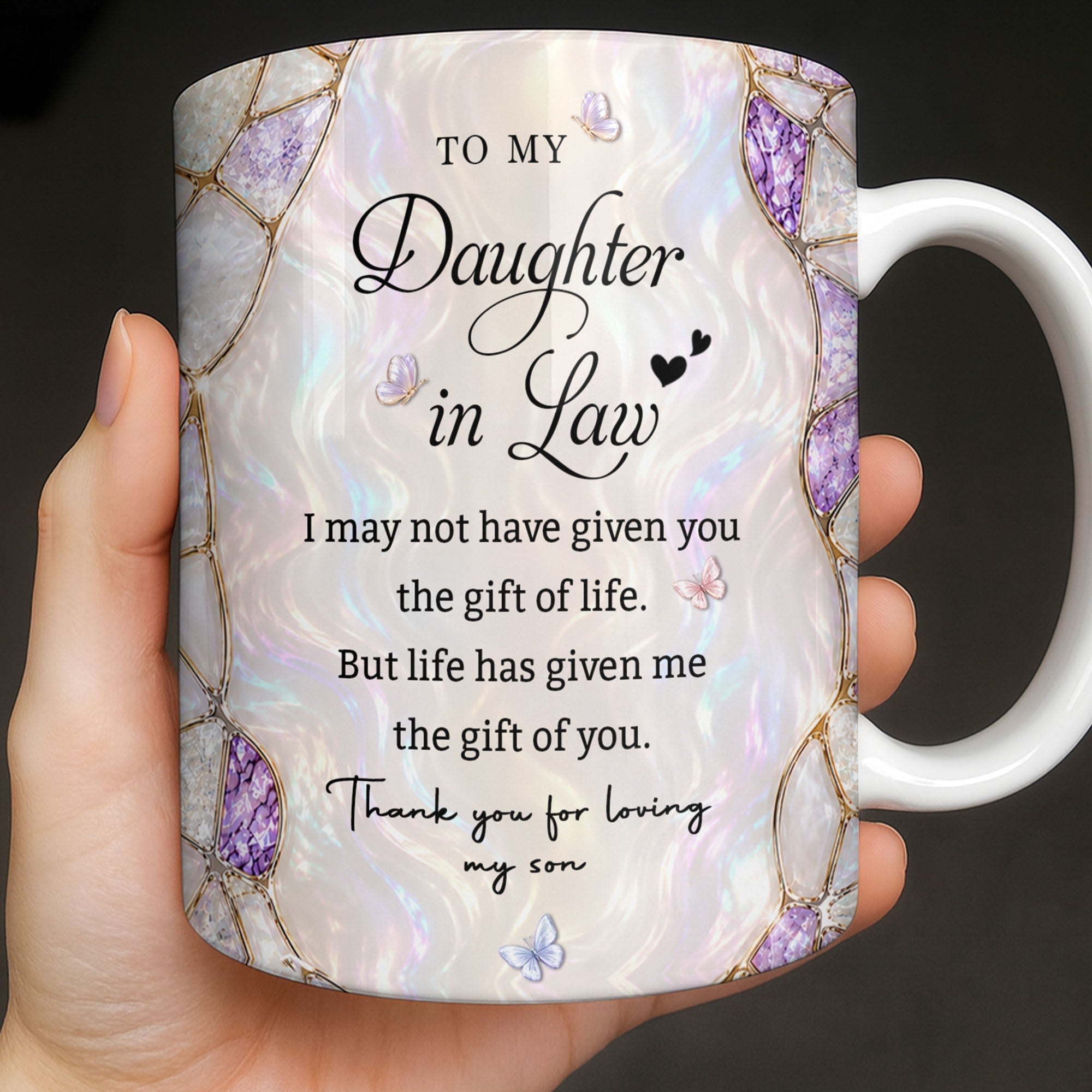 Personalized Coffee Mug Birth Month Flower Gift for Daughter-in-Law