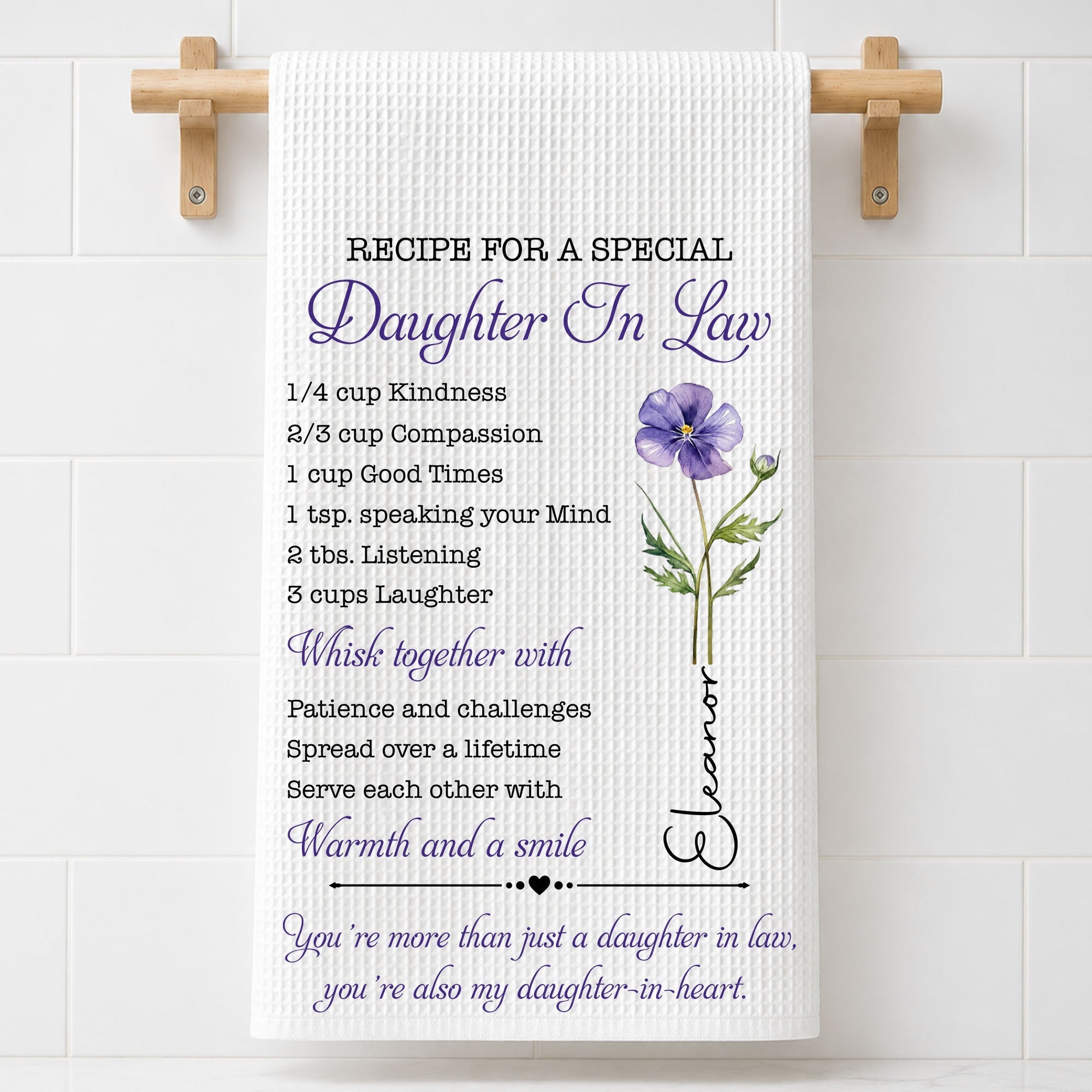 Personalized Kitchen Towel Recipe for Daughter-in-Law Gift