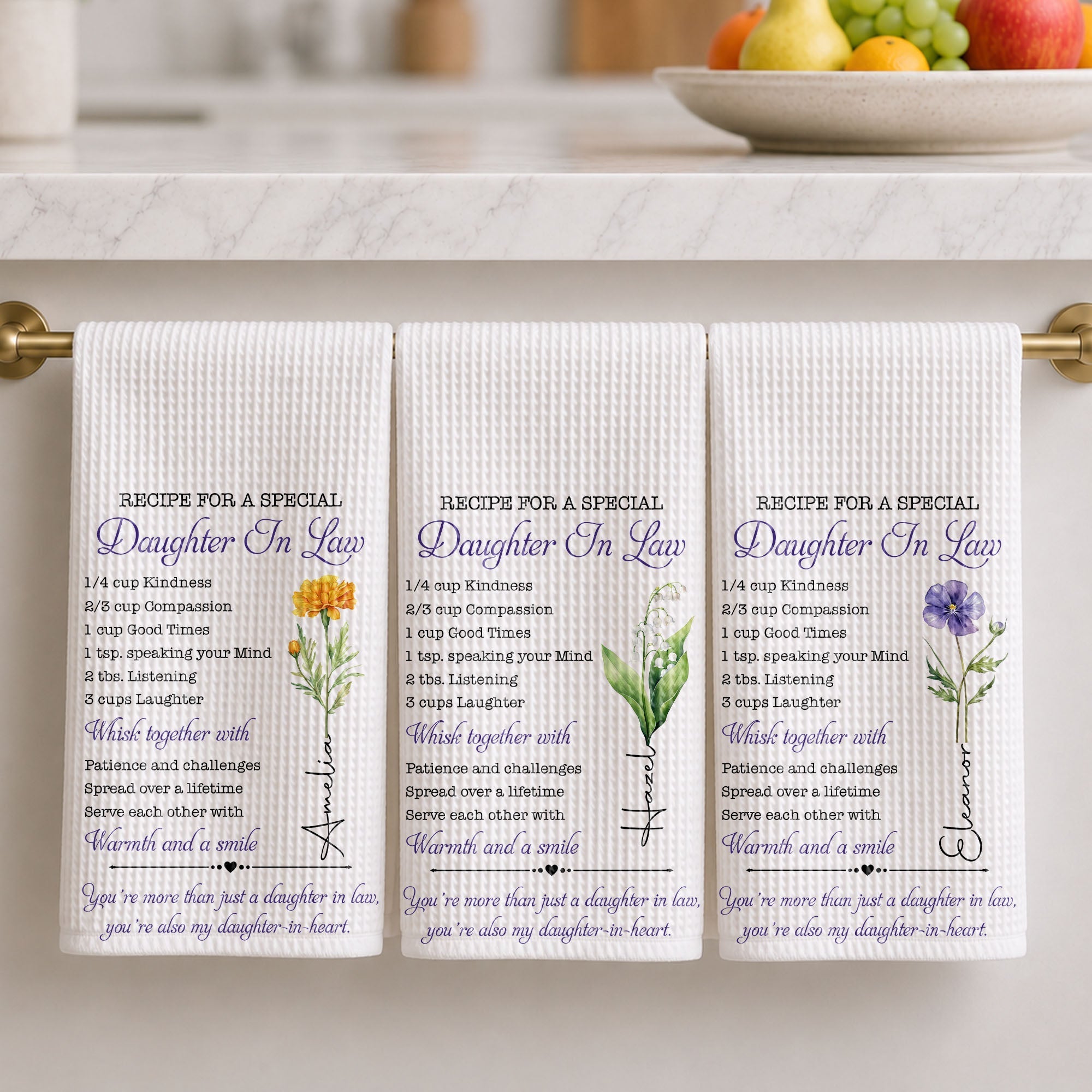 Personalized Kitchen Towel Recipe for Daughter-in-Law Gift