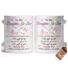 Load image into Gallery viewer, Personalized Infinity Flower Coffee Mug Custom Gift for Daughter-In-Law
