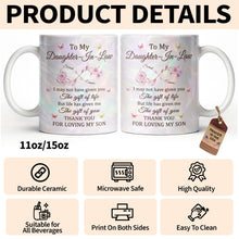 Load image into Gallery viewer, Personalized Infinity Flower Coffee Mug Custom Gift for Daughter-In-Law
