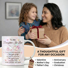 Load image into Gallery viewer, Personalized Infinity Flower Coffee Mug Custom Gift for Daughter-In-Law
