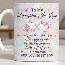 Load image into Gallery viewer, Personalized Infinity Flower Coffee Mug Custom Gift for Daughter-In-Law
