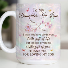 Load image into Gallery viewer, Personalized Infinity Flower Coffee Mug Custom Gift for Daughter-In-Law
