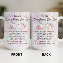 Load image into Gallery viewer, Personalized Infinity Flower Coffee Mug Custom Gift for Daughter-In-Law
