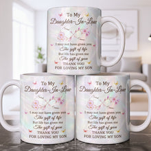 Load image into Gallery viewer, Personalized Infinity Flower Coffee Mug Custom Gift for Daughter-In-Law
