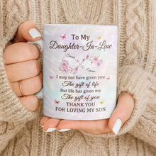 Load image into Gallery viewer, Personalized Infinity Flower Coffee Mug Custom Gift for Daughter-In-Law
