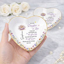 Load image into Gallery viewer, Personalized Heart Jewelry Dish Custom Name Gift for Daughter-in-Law
