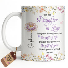 Load image into Gallery viewer, Personalized Coffee Mug Custom Floral Gift for Daughter-in-Law
