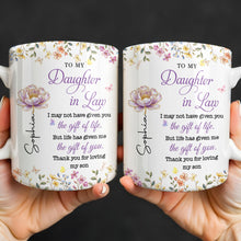 Load image into Gallery viewer, Personalized Coffee Mug Custom Floral Gift for Daughter-in-Law
