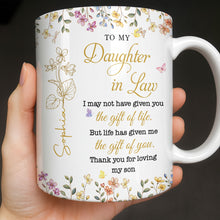 Load image into Gallery viewer, Personalized Floral Coffee Mug Custom Gift for Daughter-in-Law
