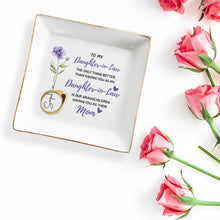 Load image into Gallery viewer, Personalized Floral Jewelry Dish Custom Message for Daughter-in-Law

