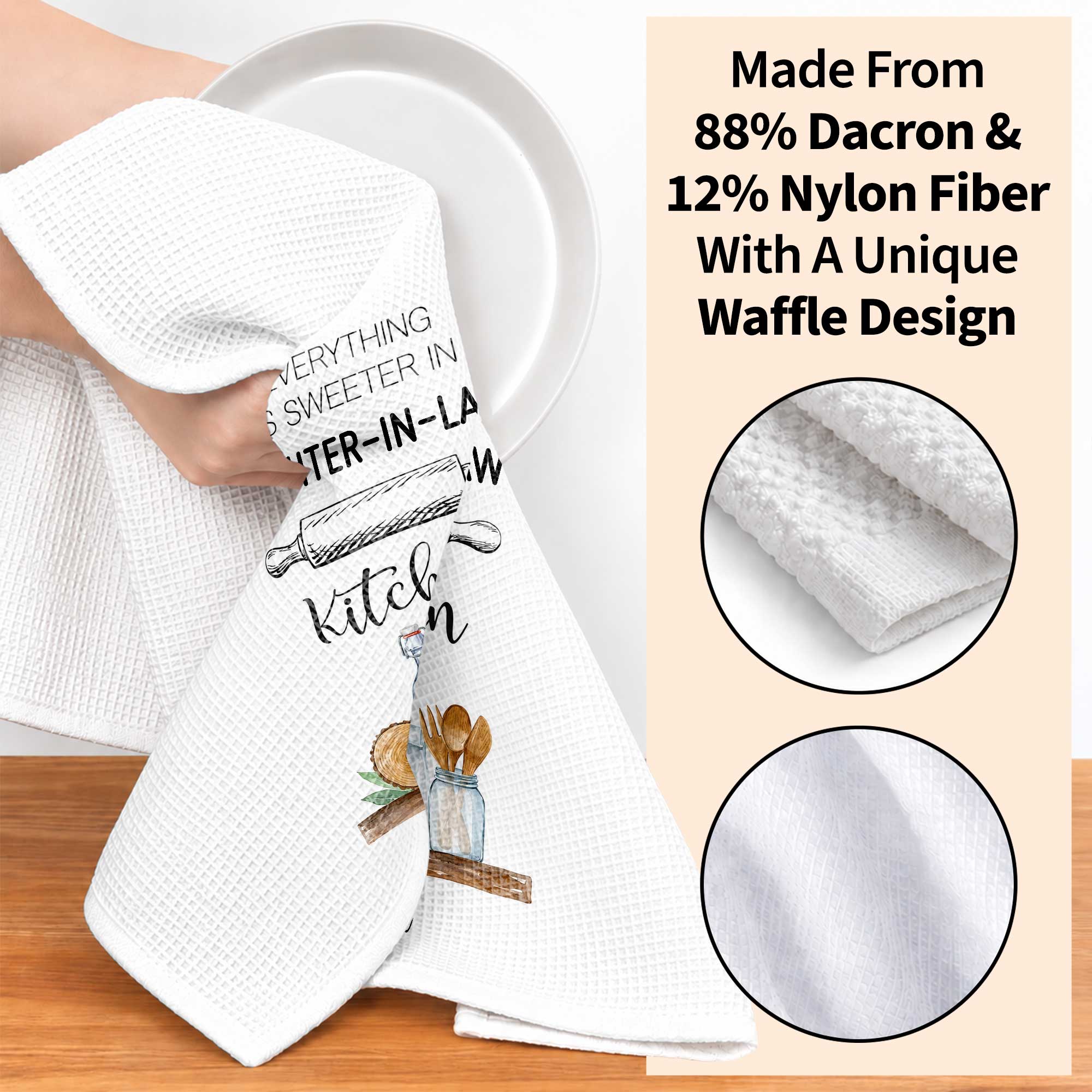 Personalized Kitchen Towel Gift for Daughter-in-Law - Custom Name