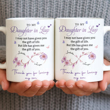 Load image into Gallery viewer, Personalized Custom Coffee Mug with Birth Month Flowers Gift for Daughter-in-Law
