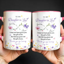 Load image into Gallery viewer, Personalized Floral Accent Mug Custom Gift for Daughter in Law
