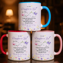 Load image into Gallery viewer, Personalized Floral Accent Mug Custom Gift for Daughter in Law
