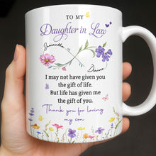 Load image into Gallery viewer, Personalized Coffee Mug Custom Flowers Gift for Daughter-in-Law
