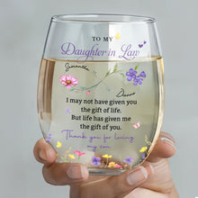 Load image into Gallery viewer, Personalized Stemless Wine Glass Custom Gift for Daughter-in-Law
