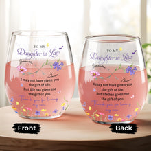 Load image into Gallery viewer, Personalized Stemless Wine Glass Custom Gift for Daughter-in-Law
