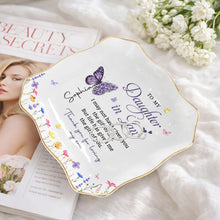 Load image into Gallery viewer, Personalized Lace Jewelry Dish Butterfly Design Gift for Daughter-in-Law
