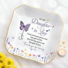 Load image into Gallery viewer, Personalized Lace Jewelry Dish Butterfly Design Gift for Daughter-in-Law
