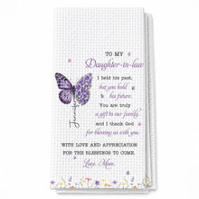 Load image into Gallery viewer, Personalized Floral Kitchen Towel Gift for Daughter-in-Law
