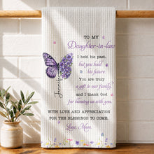Load image into Gallery viewer, Personalized Floral Kitchen Towel Gift for Daughter-in-Law

