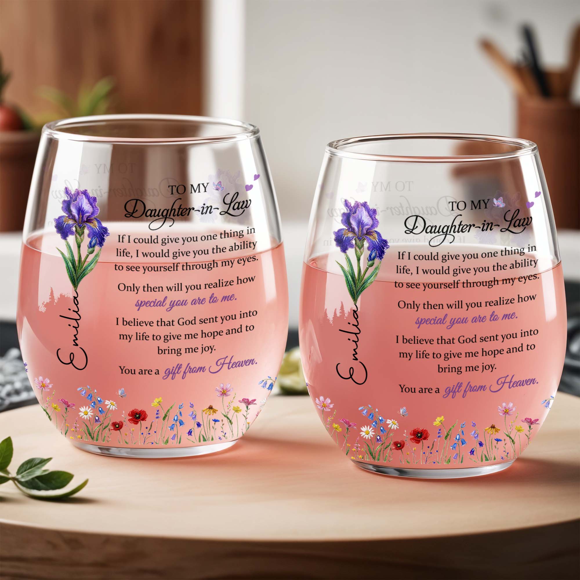Personalized Wine Glass Custom Name Gift for Daughter-In-Law