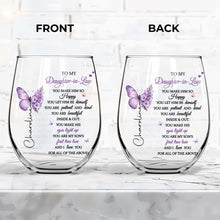 Load image into Gallery viewer, Personalized Stemless Wine Glass Custom Name Gift for Daughter-in-Law
