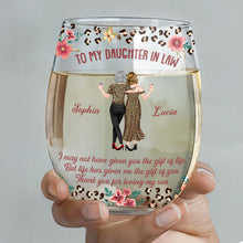 Load image into Gallery viewer, Personalized Stemless Wine Glass Custom Name Gift for Daughter-In-Law
