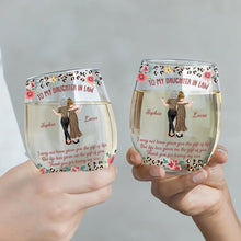 Load image into Gallery viewer, Personalized Stemless Wine Glass Custom Name Gift for Daughter-In-Law
