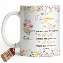 Load image into Gallery viewer, Personalized Floral Coffee Mug Gift for Daughter-in-Law
