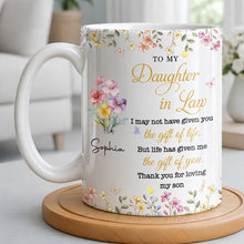 Load image into Gallery viewer, Personalized Floral Coffee Mug Gift for Daughter-in-Law
