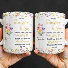 Load image into Gallery viewer, Personalized Floral Coffee Mug Gift for Daughter-in-Law
