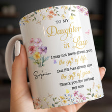 Load image into Gallery viewer, Personalized Floral Coffee Mug Gift for Daughter-in-Law
